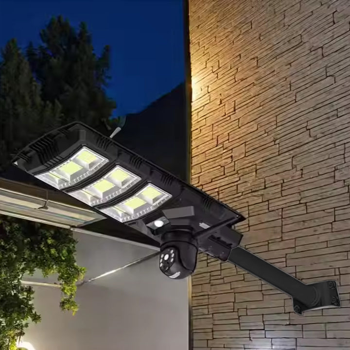 All-in-One Outdoor Solar Street Light with 4G & 4K AI Security Camera, Motion Sensing, Night Vision, 360° Pan-Tilt, Cloud Storage, Mobile App & Remote Control - 450 Watts