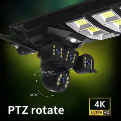 All-in-One Outdoor Solar Street Light with 4G & 4K AI Security Camera, Motion Sensing, Night Vision, 360° Pan-Tilt, Cloud Storage, Mobile App & Remote Control - 450 Watts