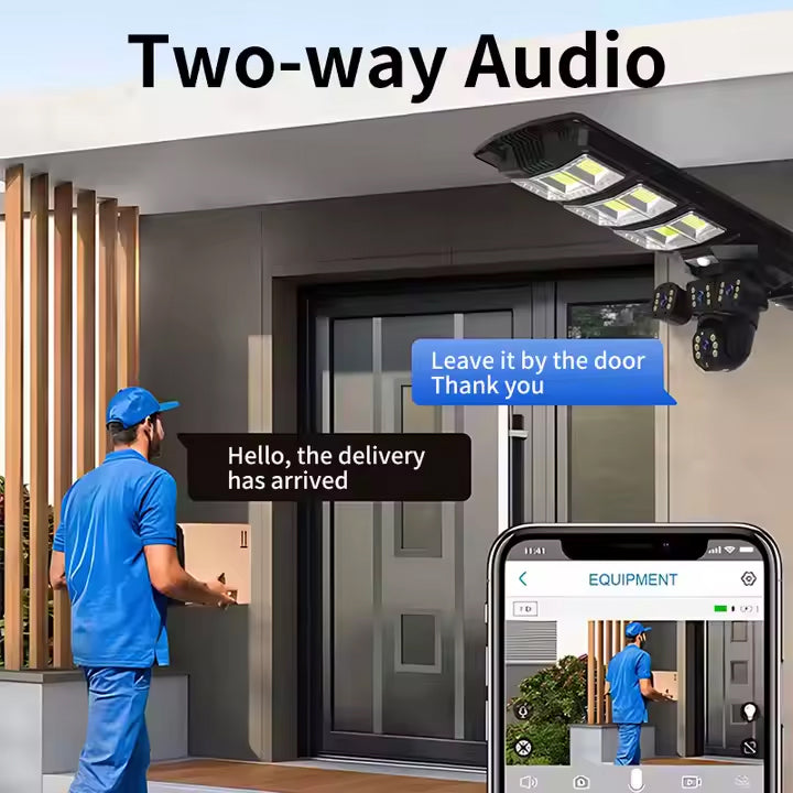 All-in-One Outdoor Solar Street Light with 4G & 4K AI Security Camera, Motion Sensing, Night Vision, 360° Pan-Tilt, Cloud Storage, Mobile App & Remote Control - 450 Watts