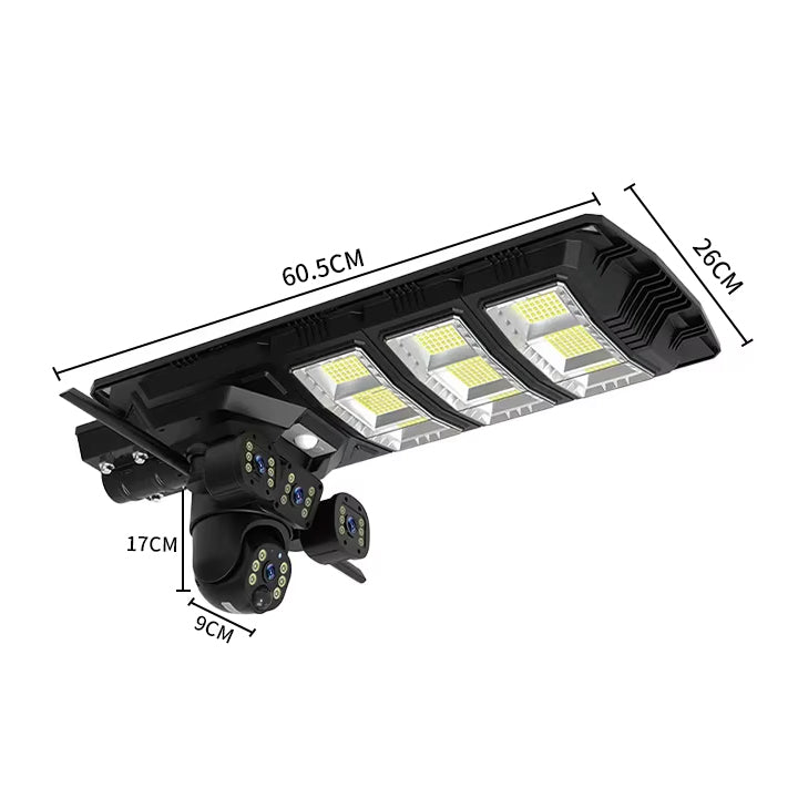 All-in-One Outdoor Solar Street Light with 4G & 4K AI Security Camera, Motion Sensing, Night Vision, 360° Pan-Tilt, Cloud Storage, Mobile App & Remote Control - 450 Watts