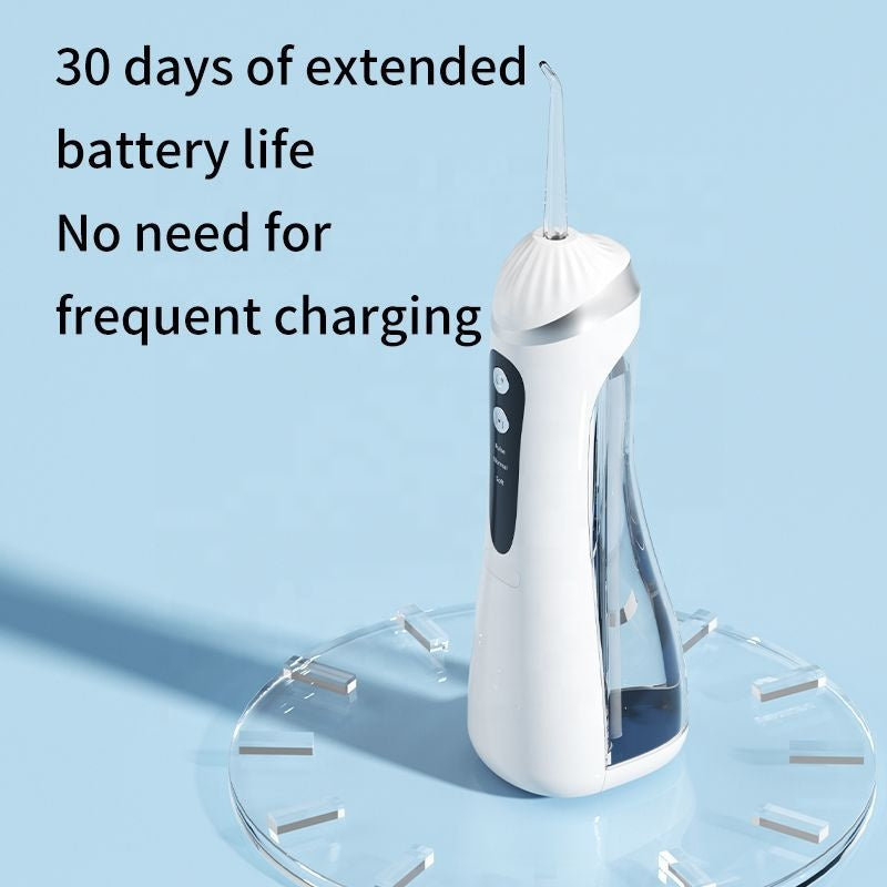 Rechargeable IPX6 Cordless Oral Irrigator with Pulsations, 4 Nozzles, 3 Modes & 360° Rotatable Tip – Portable Dental Water Flosser for Braces, Gums & Tongue Cleaning