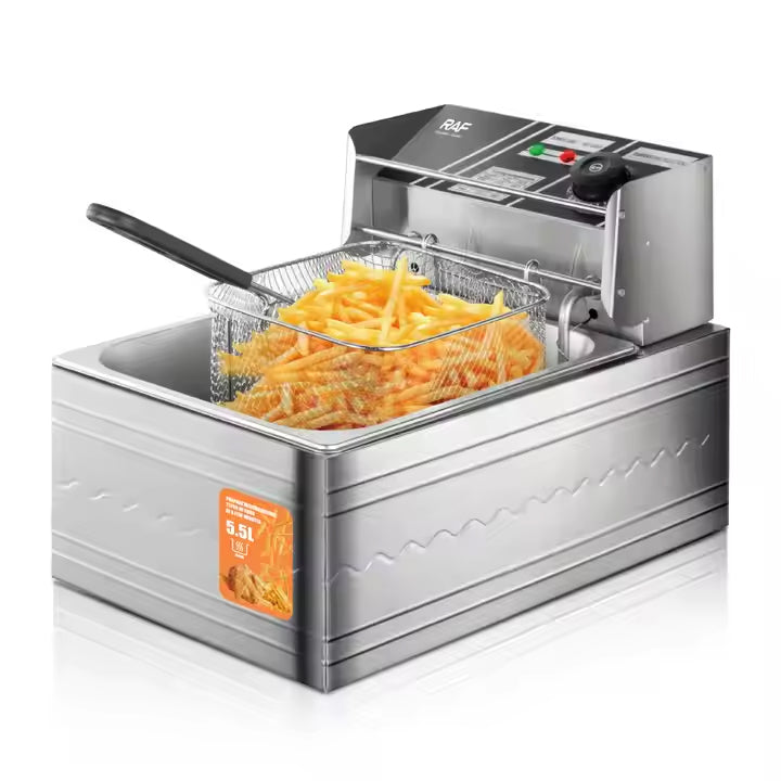 RAF 5.5L Deep Fryer with Rapid Heating, Timer & Accurate Temperature Control - 2500W