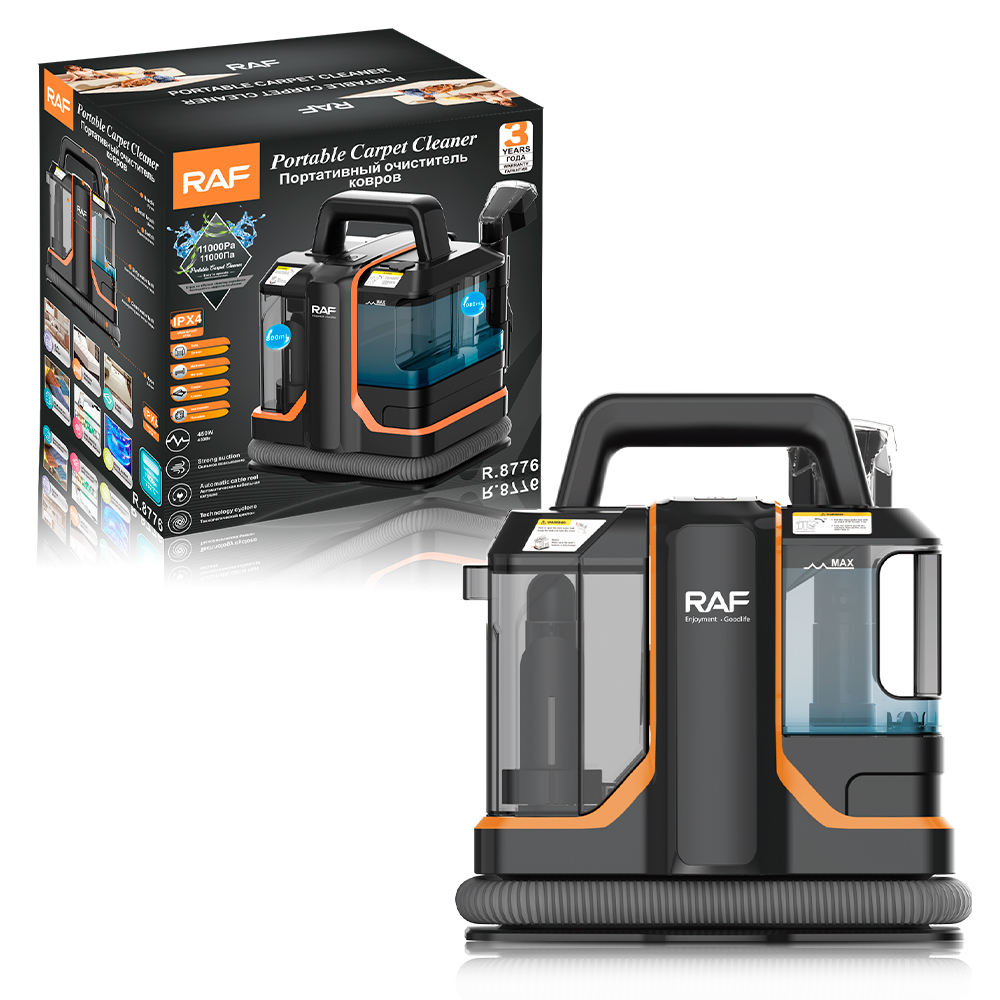 RAF Portable Carpet & Upholstery Cleaner with Dual Water Tanks, 11000Pa Suction Force, Upholstery & Sofa Cleaning Machine with Multiple Brush Attachments - 450W