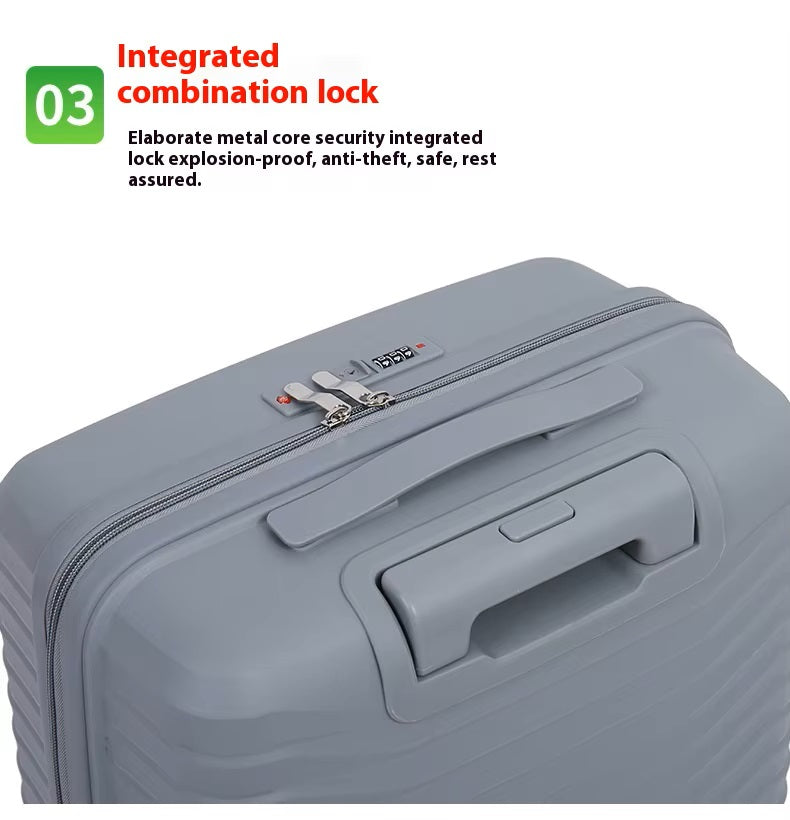 Elegant 3-Piece Travel Luggage Set with 360° Spinner 8-Wheels Design