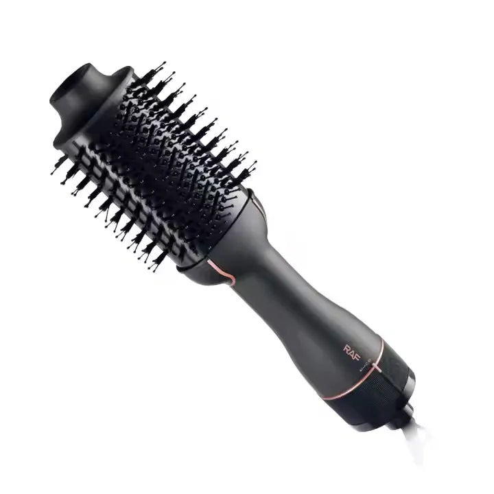 RAF 3-in-1 Hot Air Brush Hair Dryer Comb with Ceramic Coating, Adjustable Temperature, and 360° Swivel Cord - 1200W