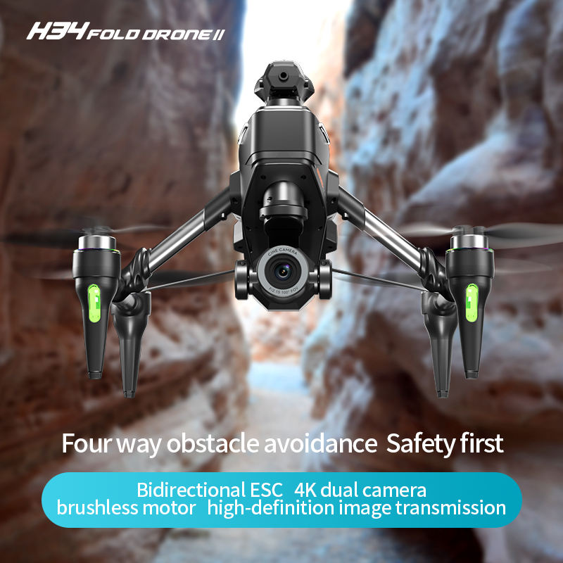 4K Dual Camera Portable Folding Quadcopter Drone with Aerial Camera, Obstacle Avoidance & Gesture Control