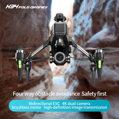 4K Dual Camera Portable Folding Quadcopter Drone with Aerial Camera, Obstacle Avoidance & Gesture Control