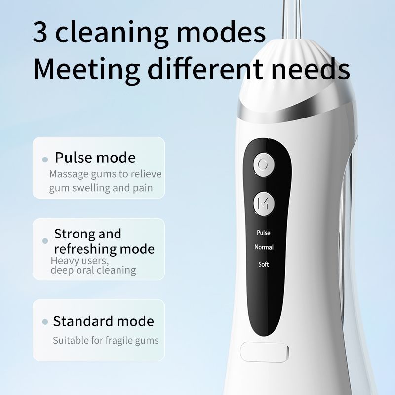 Rechargeable IPX6 Cordless Oral Irrigator with Pulsations, 4 Nozzles, 3 Modes & 360° Rotatable Tip – Portable Dental Water Flosser for Braces, Gums & Tongue Cleaning