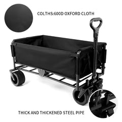 2-in-1 Heavy-Duty Outdoor Folding Wagon Cart & Seat for Multipurpose Usage