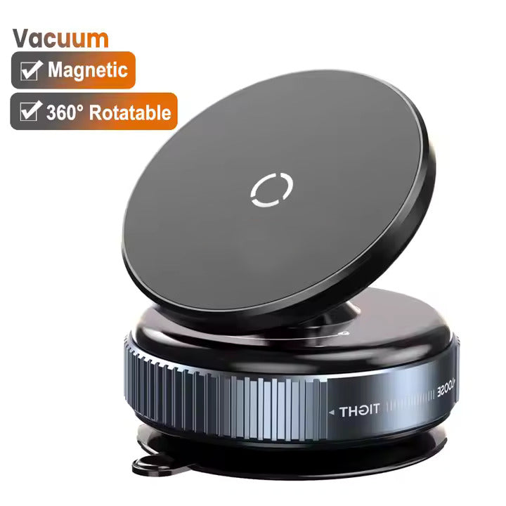 360° Rotatable Magnetic Phone Holder with Strong Vacuum Suction Cup & Universal Compatibility for Car, Desk & Gym