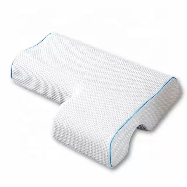 Memory Foam Couple Pillow with Arched Arm Hole for Arm Pressure Relief & Comfort