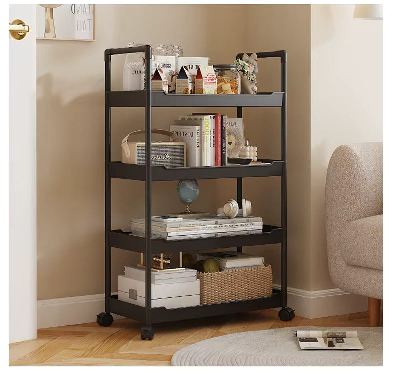 Multi-Tier Foldable Storage Rack – Portable, Space-Saving Organizer for Kitchen, Living Room & Pantry – 57 x 28 x 132 cm