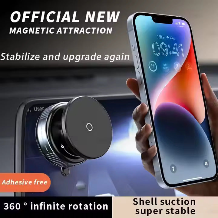 360° Rotatable Magnetic Phone Holder with Strong Vacuum Suction Cup & Universal Compatibility for Car, Desk & Gym