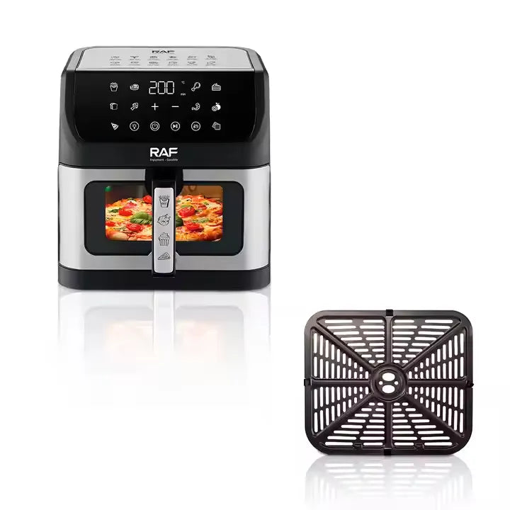 RAF Multifunctional Digital Air Fryer with Touch Screen Control, 360° air circulation and Visible Window for Healthy Cooking - 10L & 1800W
