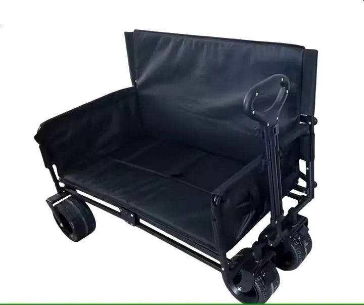 2-in-1 Heavy-Duty Outdoor Folding Wagon Cart & Seat for Multipurpose Usage