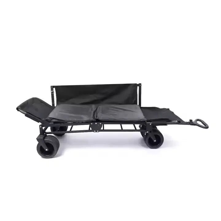 2-in-1 Heavy-Duty Outdoor Folding Wagon Cart & Seat for Multipurpose Usage