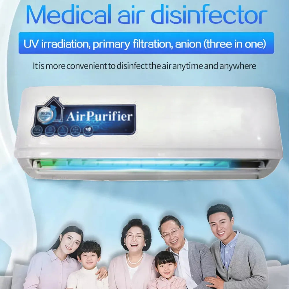 Wall Mounted Air Purifier with Ozone UV & Anion Purification Technology Heavy Duty 600m³/h