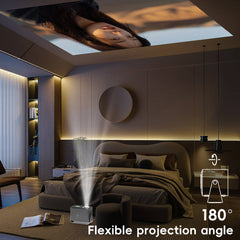 A10 Smart Android 4K WiFi Projector with Built-in Speaker, 200 Lumens, Bluetooth 5.0 with HDMI & Dual USB Ports.