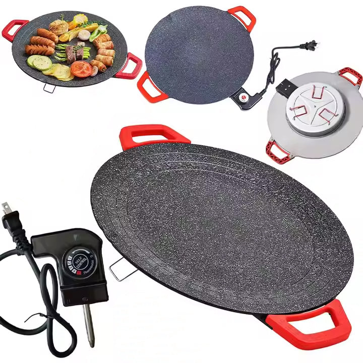 RAF 1800W Multifunctional Electric Baking Pan - 36cm Diameter - Non-Stick & Adjustable Temperature