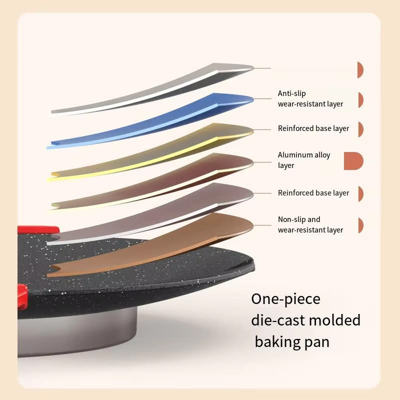 RAF 1800W Multifunctional Electric Baking Pan - 36cm Diameter - Non-Stick & Adjustable Temperature