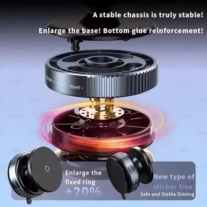 360° Rotatable Magnetic Phone Holder with Strong Vacuum Suction Cup & Universal Compatibility for Car, Desk & Gym