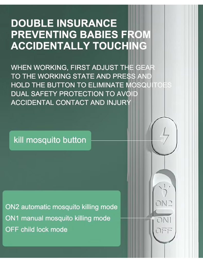 Rechargeable & Foldable Electric Fly & Bug Swatter Racket - Wall-Mountable & Standing Position