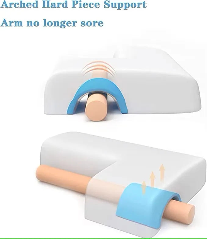 Memory Foam Couple Pillow with Arched Arm Hole for Arm Pressure Relief & Comfort
