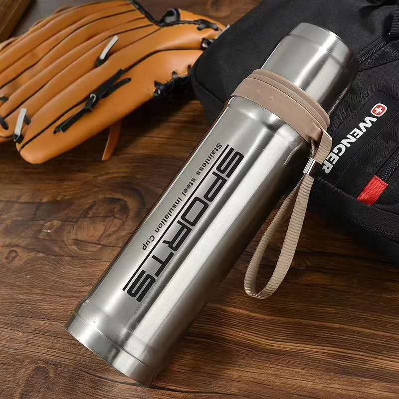 750ml Stainless Steel Sports Vacuum Flask Bottle with SUS304 Liner & Dual-Purpose Leakproof Cap – Long Lasting Hot & Cold Insulation Travel Thermos