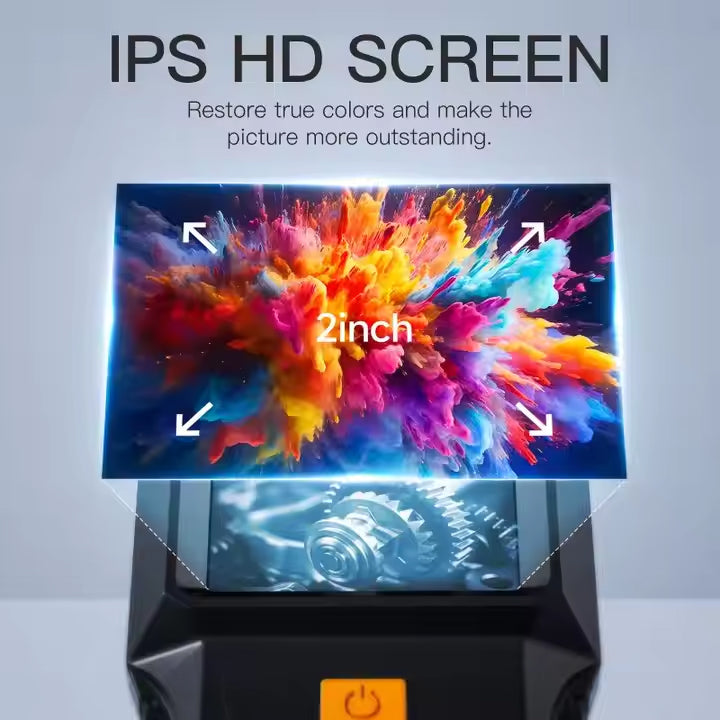 HD Industrial Endoscope Inspection Camera with 2.0" LCD Display, Waterproof & Adjustable LED Lights - 5 Meters Length