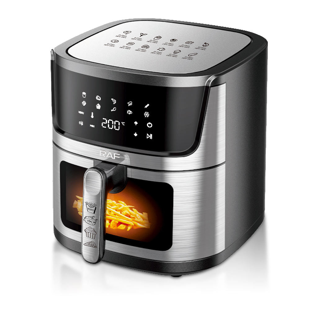 RAF 9L Digital Air Fryer with Touch Screen, 360° Hot Air Circulation, Oil-Free Cooking, Multipurpose Family-Sized Fryer - 1950W