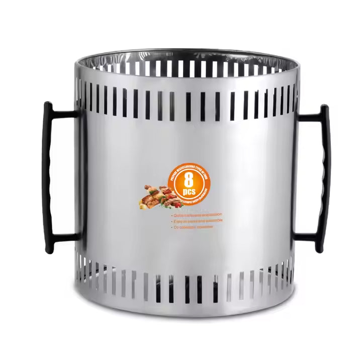 RAF Electric Vertical Rotating Charcoal Skewer Barbecue Grill - 8 Skewers & 1200W