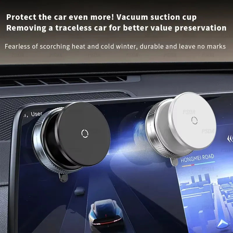 360° Rotatable Magnetic Phone Holder with Strong Vacuum Suction Cup & Universal Compatibility for Car, Desk & Gym