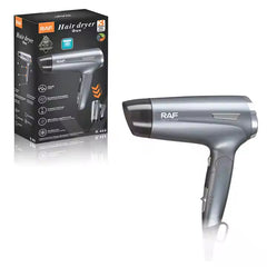 RAF Foldable Hair Dryer with Cool Air, 2 Speed & 3 Heat Settings, Negative Ion Technology, and Retractable Cord – 1600W