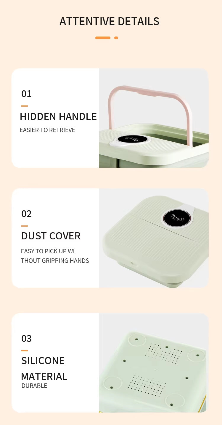 Foldable Foot Spa Bath Basin and Mini Washing Machine & Multipurpose Soaking Tub - 500W Power