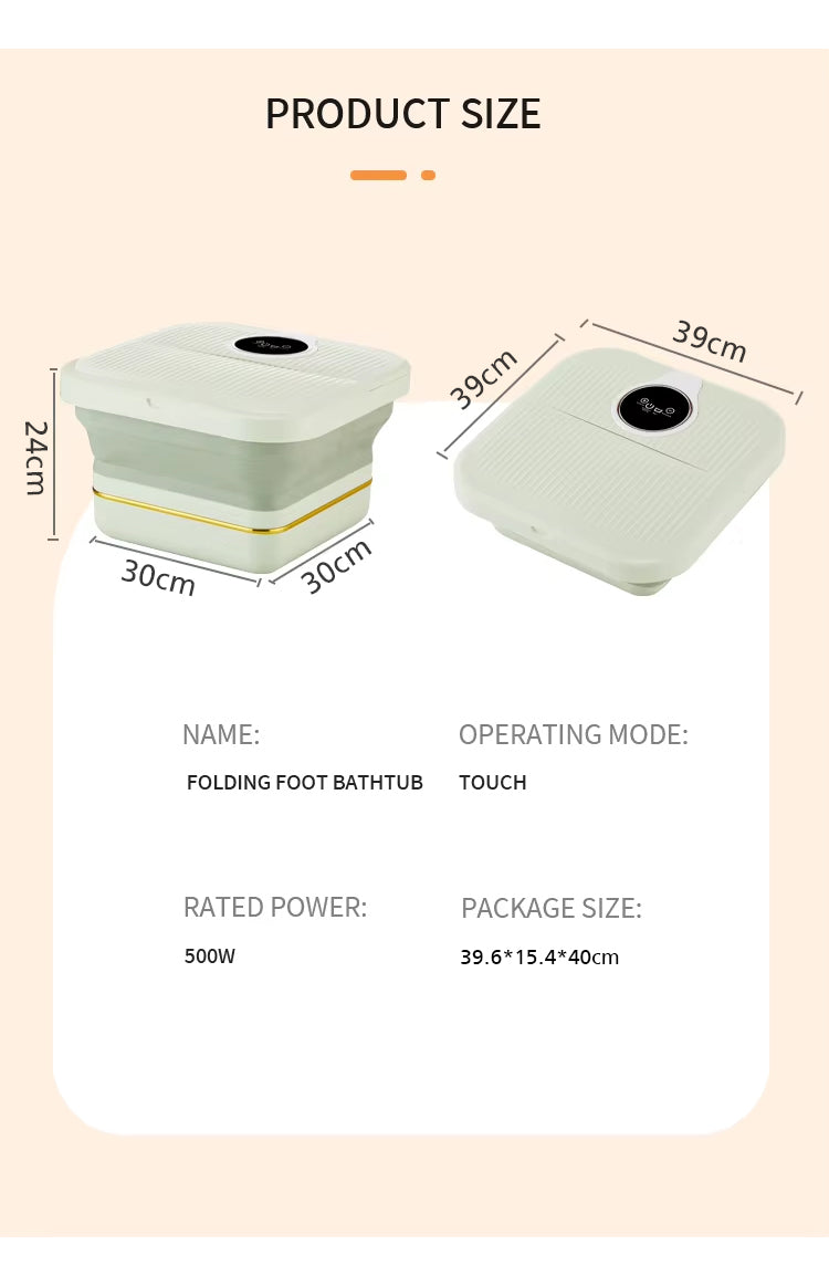 Foldable Foot Spa Bath Basin and Mini Washing Machine & Multipurpose Soaking Tub - 500W Power