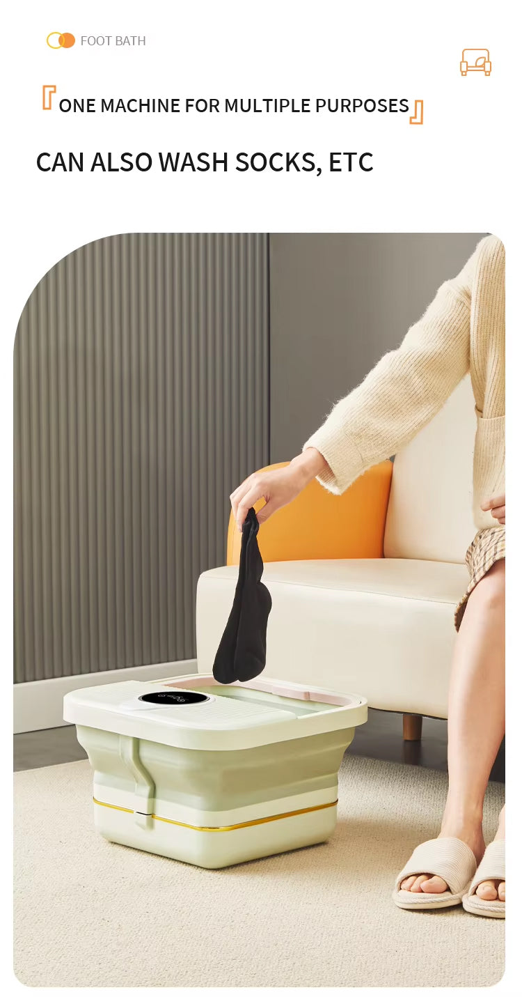 Foldable Foot Spa Bath Basin and Mini Washing Machine & Multipurpose Soaking Tub - 500W Power