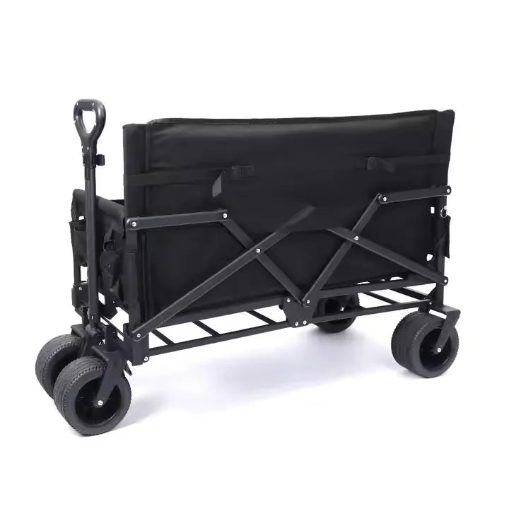 2-in-1 Heavy-Duty Outdoor Folding Wagon Cart & Seat for Multipurpose Usage