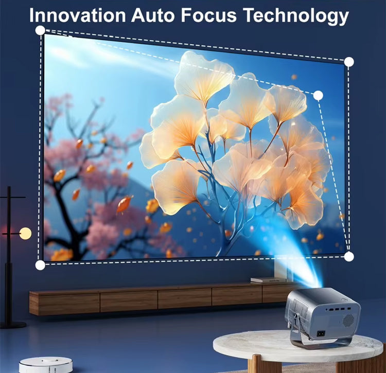 A10 Smart Android 4K WiFi Projector with Built-in Speaker, 200 Lumens, Bluetooth 5.0 with HDMI & Dual USB Ports.