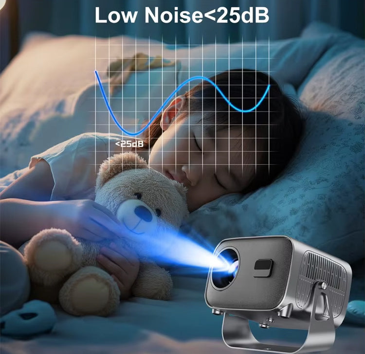 A10 Smart Android 4K WiFi Projector with Built-in Speaker, 200 Lumens, Bluetooth 5.0 with HDMI & Dual USB Ports.