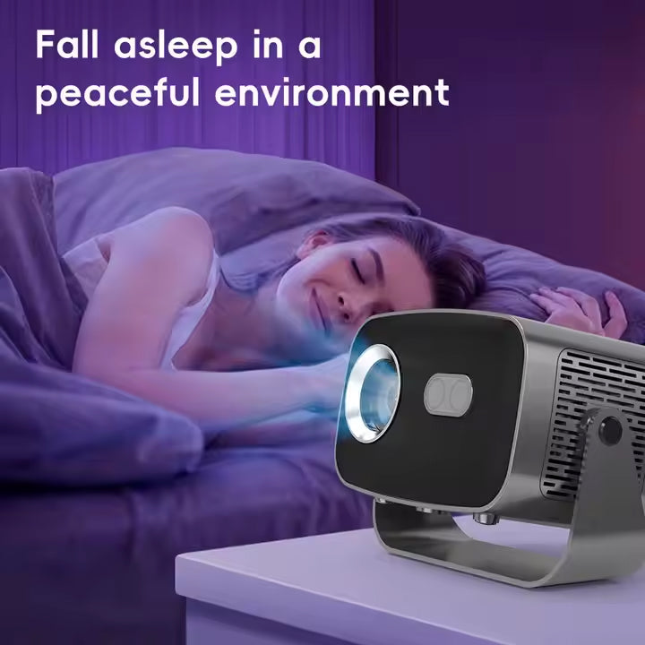 A10 Smart Android 4K WiFi Projector with Built-in Speaker, 200 Lumens, Bluetooth 5.0 with HDMI & Dual USB Ports.