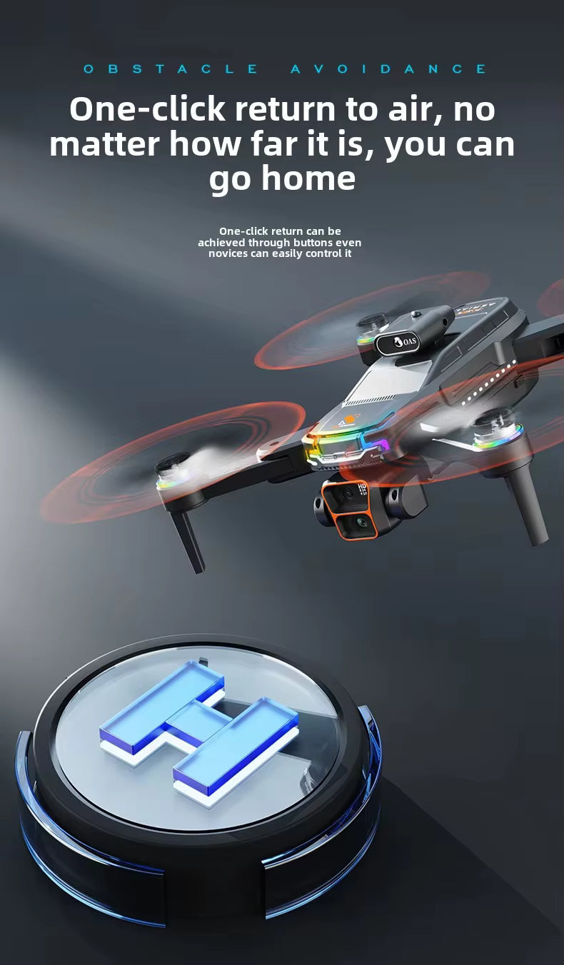 Power Aerial Smart RC Dual HD Camera Quadcopter Drone with 50X Zoom and 4“ LED Screen Remote, 360° Obstacle Avoidance, Optical Flow Hover, Gesture Control