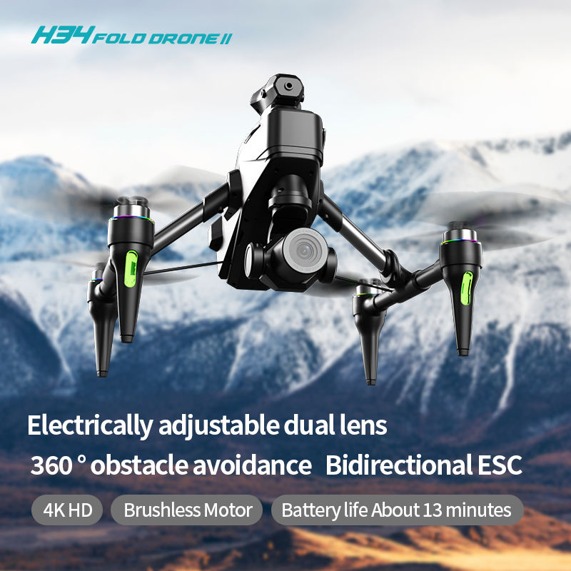 4K Dual Camera Portable Folding Quadcopter Drone with Aerial Camera, Obstacle Avoidance & Gesture Control