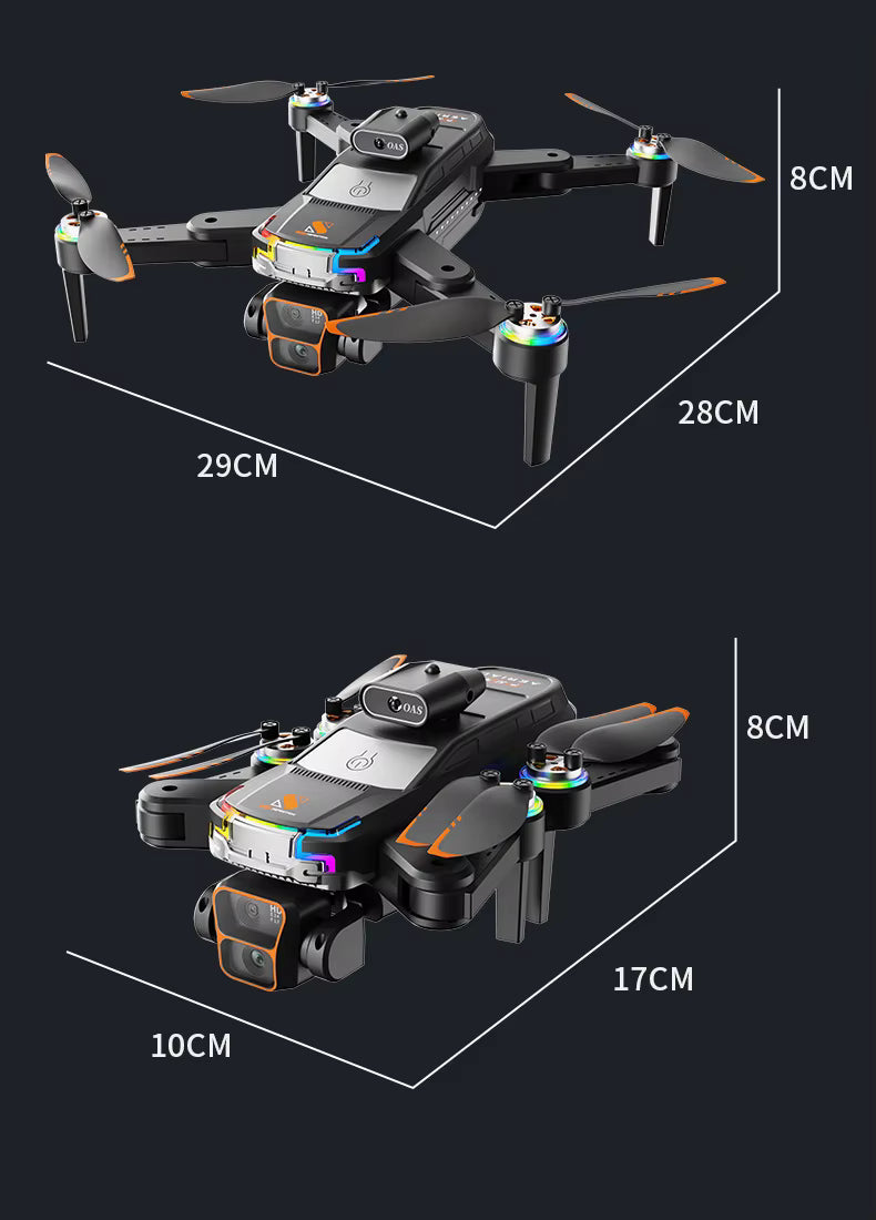 Power Aerial Smart RC Dual HD Camera Quadcopter Drone with 50X Zoom and 4“ LED Screen Remote, 360° Obstacle Avoidance, Optical Flow Hover, Gesture Control