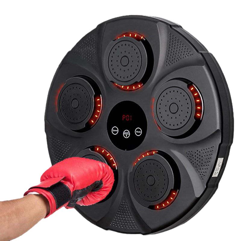 Intelligent Music Boxing & Punching Machine with Bluetooth Speaker, 9 Training Modes, Flash Strike Points, Adjustable Wall Mount Target for Fitness, Cardio & Training