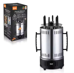 RAF Electric Skewers BBQ Machine with Automatic Rotation and 6 Skewers for Grilling - 1000W