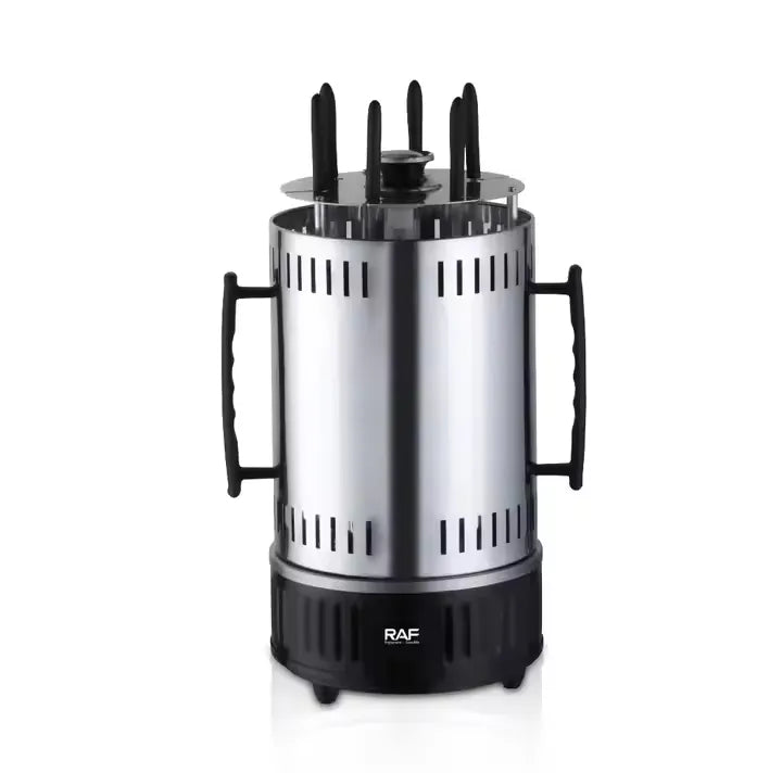 RAF Electric Skewers BBQ Machine with Automatic Rotation and 6 Skewers for Grilling - 1000W
