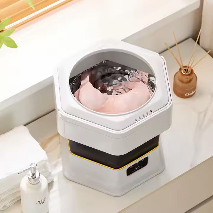 Foldable & Portable Mini Washing Machine with Spinner for Home & Travel - 10L Capacity