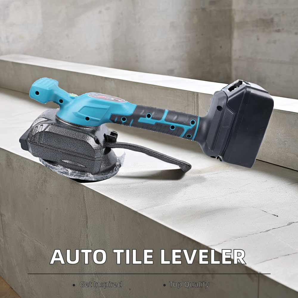 BOSS Cordless Tile Laying Vibrator Machine with Two 148VF Li-ion Batteries, 5-Speed Vibration Adjustment, and Powerful Suction Cup