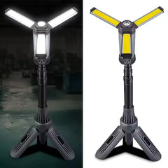 3 Leaf Rechargeable LED Camping Work Light with 2000 Lumens, Power Bank, Tripod, and Waterproof Design for Outdoor Activities - 6000 mAh Battery