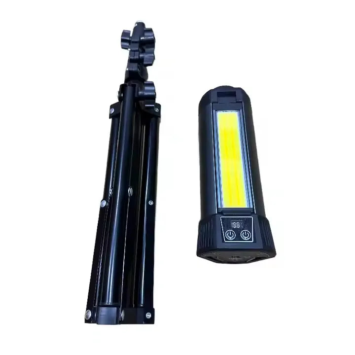 3 Leaf Rechargeable LED Camping Work Light with 2000 Lumens, Power Bank, Tripod, and Waterproof Design for Outdoor Activities - 6000 mAh Battery